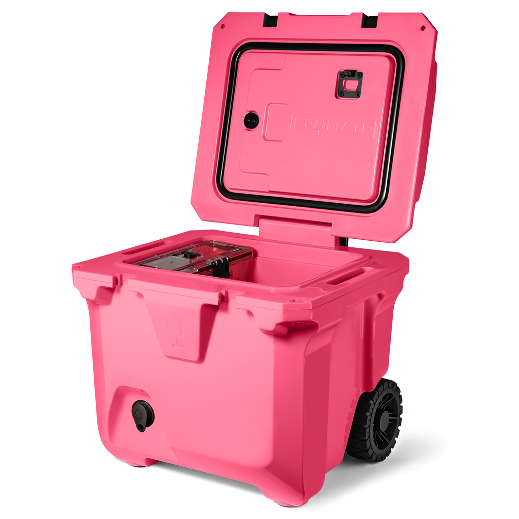 BrüTank 35-Quart Rolling Cooler Neon Pink