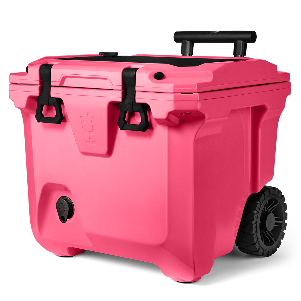 BrüTank 35-Quart Rolling Cooler Neon Pink