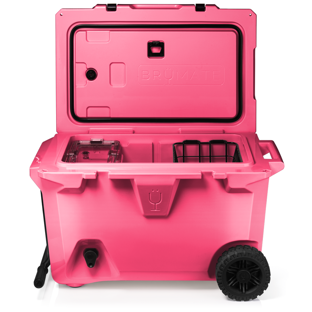 BrüTank 55-Quart Rolling Cooler Neon Pink