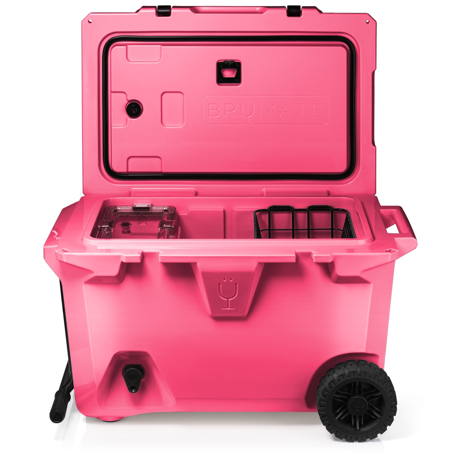 BrüTank 55-Quart Rolling Cooler Neon Pink