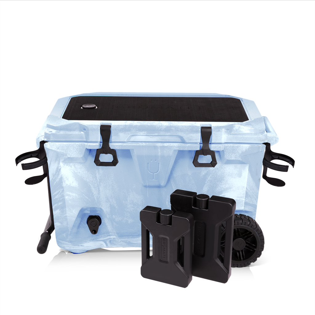 BrüTank Double Drink Holder Bundle Light Blue &amp; White Swirl