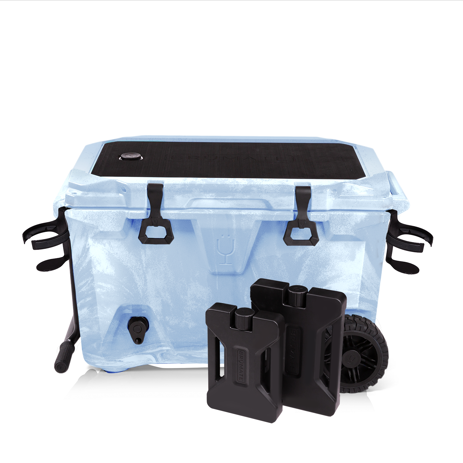 BrüTank Double Drink Holder Bundle Light Blue &amp; White Swirl