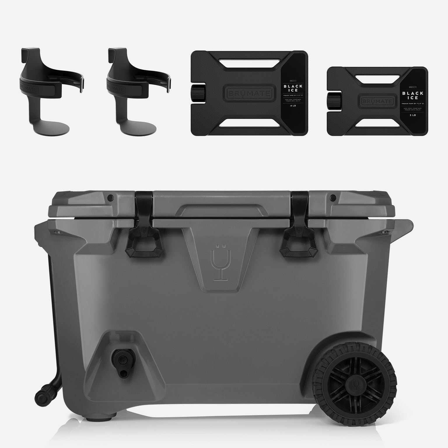 BrüTank Double Drink Holder Bundle Charcoal